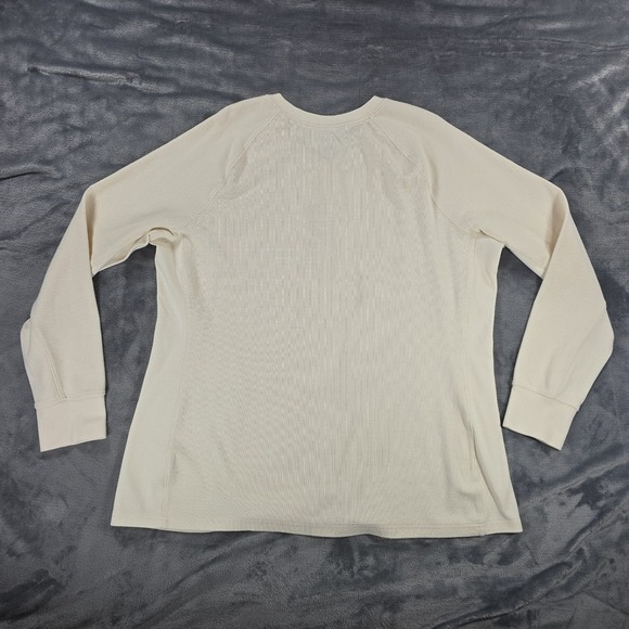 Duluth Longtail T Winter Waffle Henley Shirt Womens 2XL Cream Thermal 94724 - Picture 4 of 6